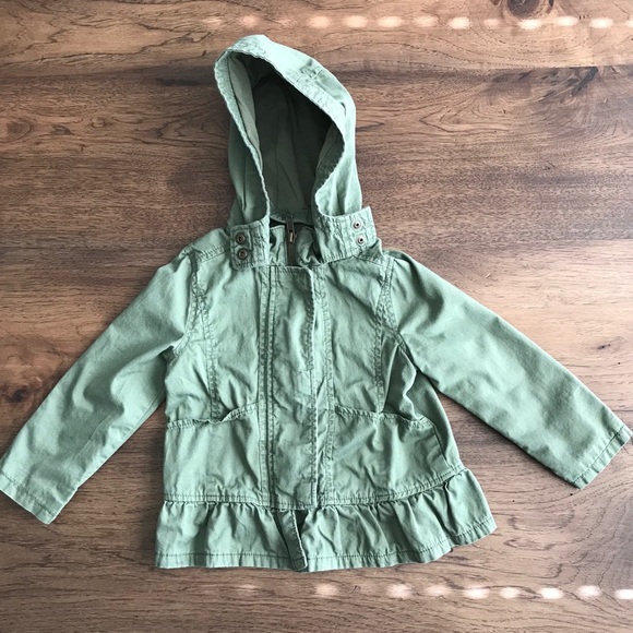 Old Navy peplum olive zip up jacket size 3T - Picture 1 of 3
